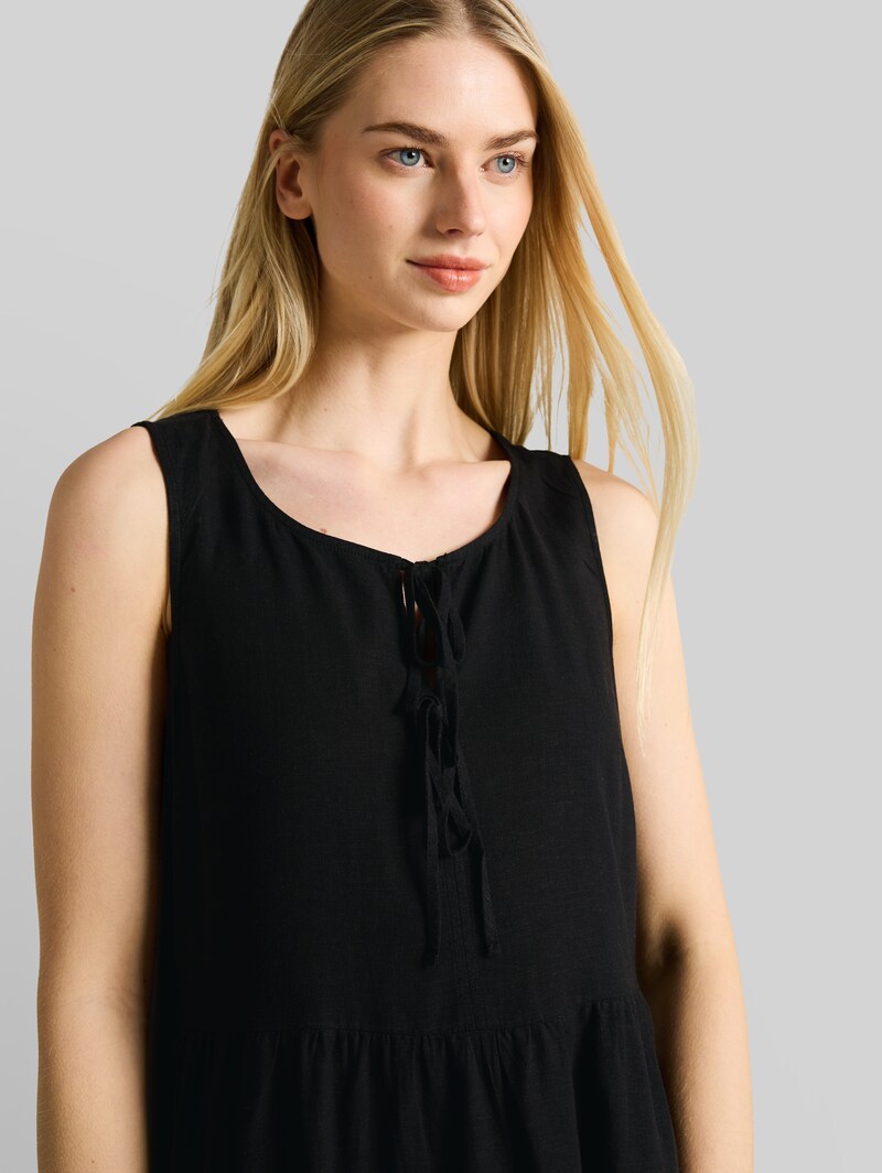 Tom Tailor Mini-Kleid mit Leinenanteil - Deep Black
