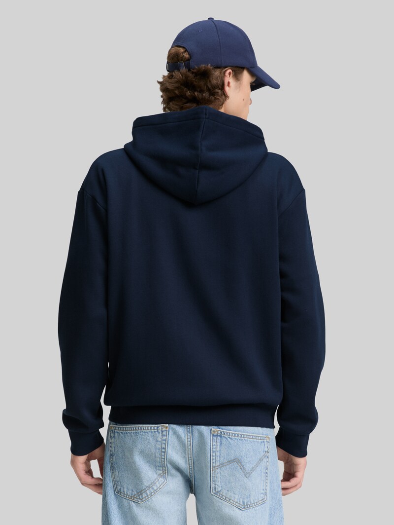 Tom Tailor Hoodie Sweatjacke mit Logo-Print - Sky Captain Blue