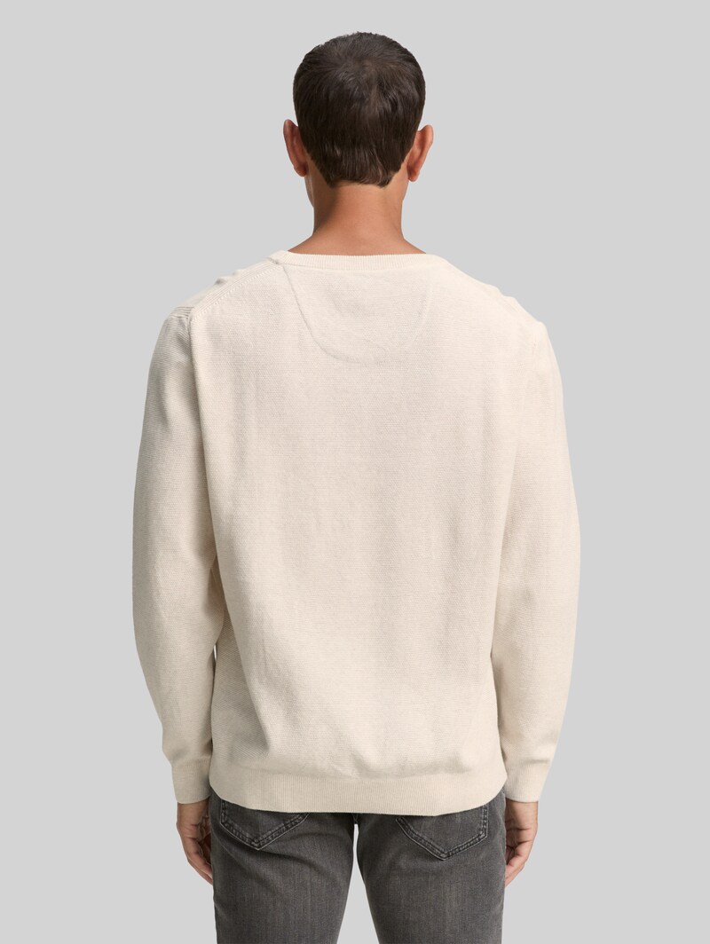 Tom Tailor Strickpullover aus Baumwolle - Soft Buttercream Melange