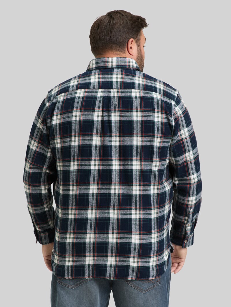 Tom Tailor Plus Size - Comfort Fit Flanell-Hemd mit Karomuster - Navy Multicolor Check