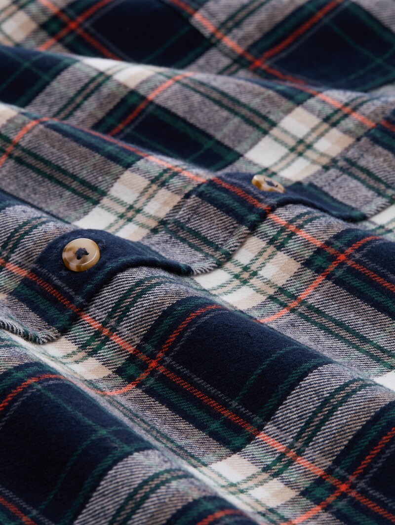 Tom Tailor Plus Size - Comfort Fit Flanell-Hemd mit Karomuster - Navy Multicolor Check
