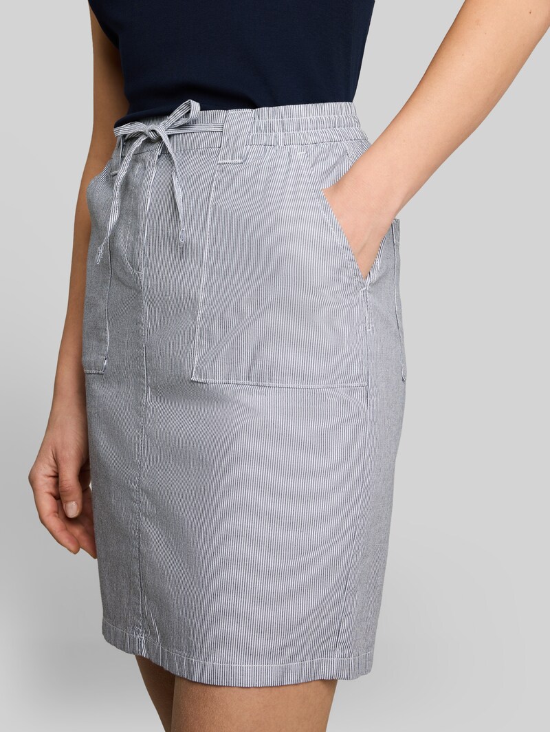 Tom Tailor Chino-Rock mit Kordelzug - Delicate Navy White Stripe