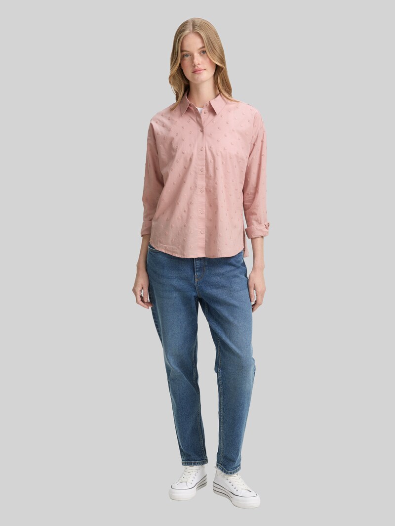 Tom Tailor Hemdbluse mit gepunkteter Struktur - Antique Rose