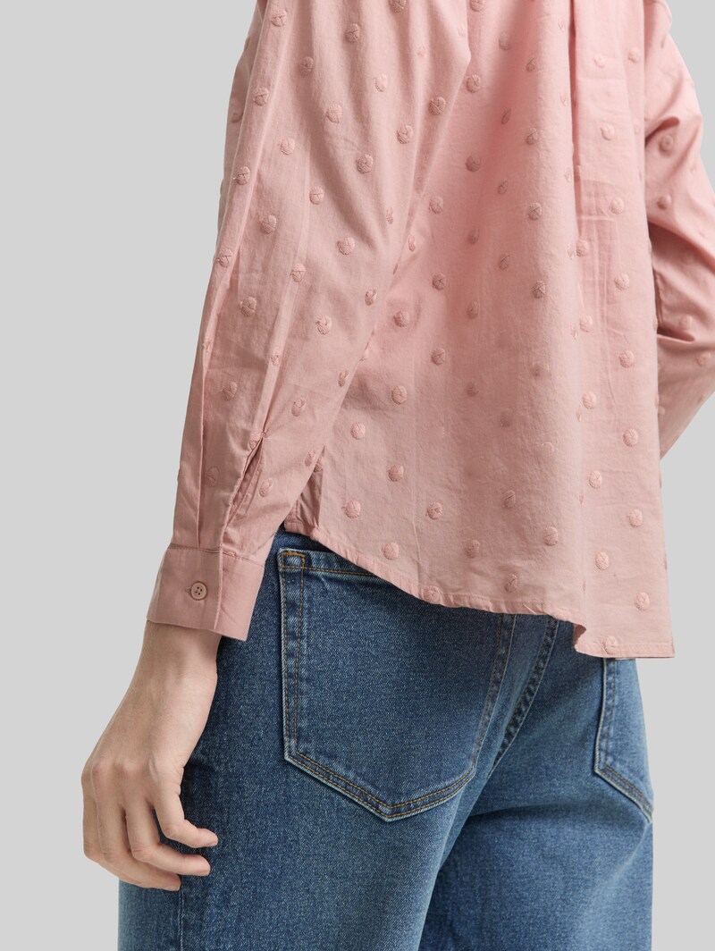 Tom Tailor Hemdbluse mit gepunkteter Struktur - Antique Rose