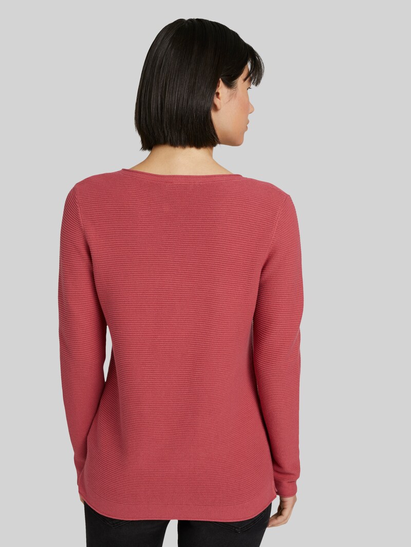 Tom Tailor Strickpullover mit Rundhalsausschnitt - Cozy Pink