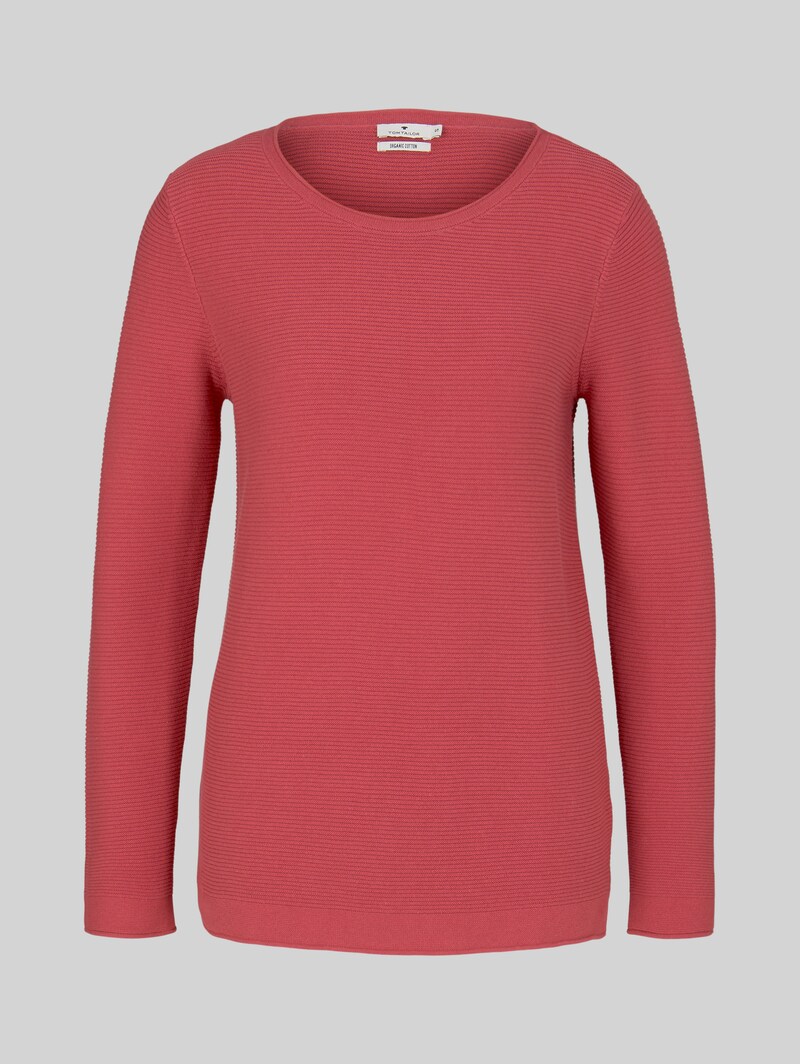 Tom Tailor Strickpullover mit Rundhalsausschnitt - Cozy Pink