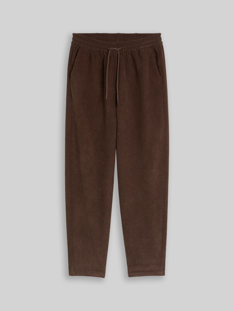 Tom Tailor Barrel Cordhose mit Kordelzug - Cool Dark Brown