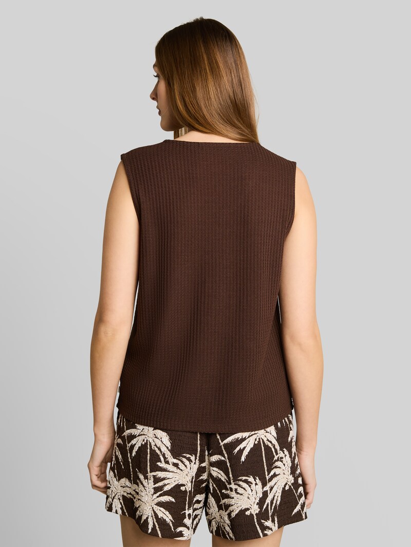 Tom Tailor Top mit Schleifen-Details - Cool Dark Brown