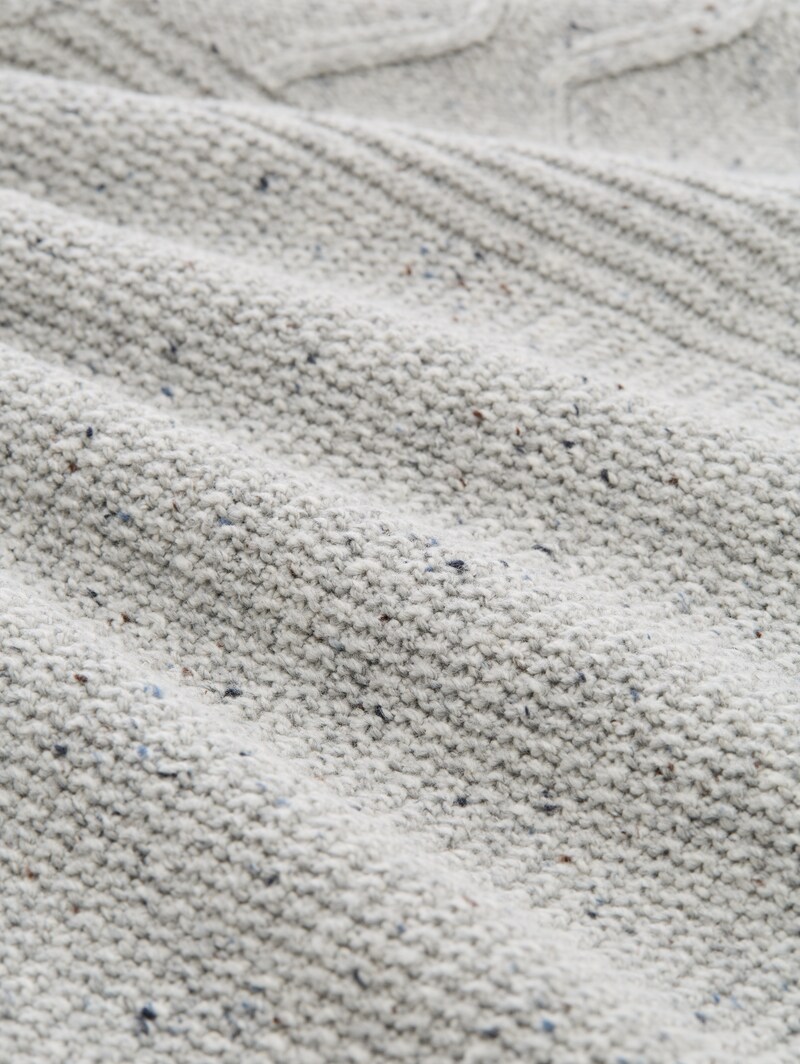 Tom Tailor Strickpullover mit Strukturmix - Grey Melange Multi Neps