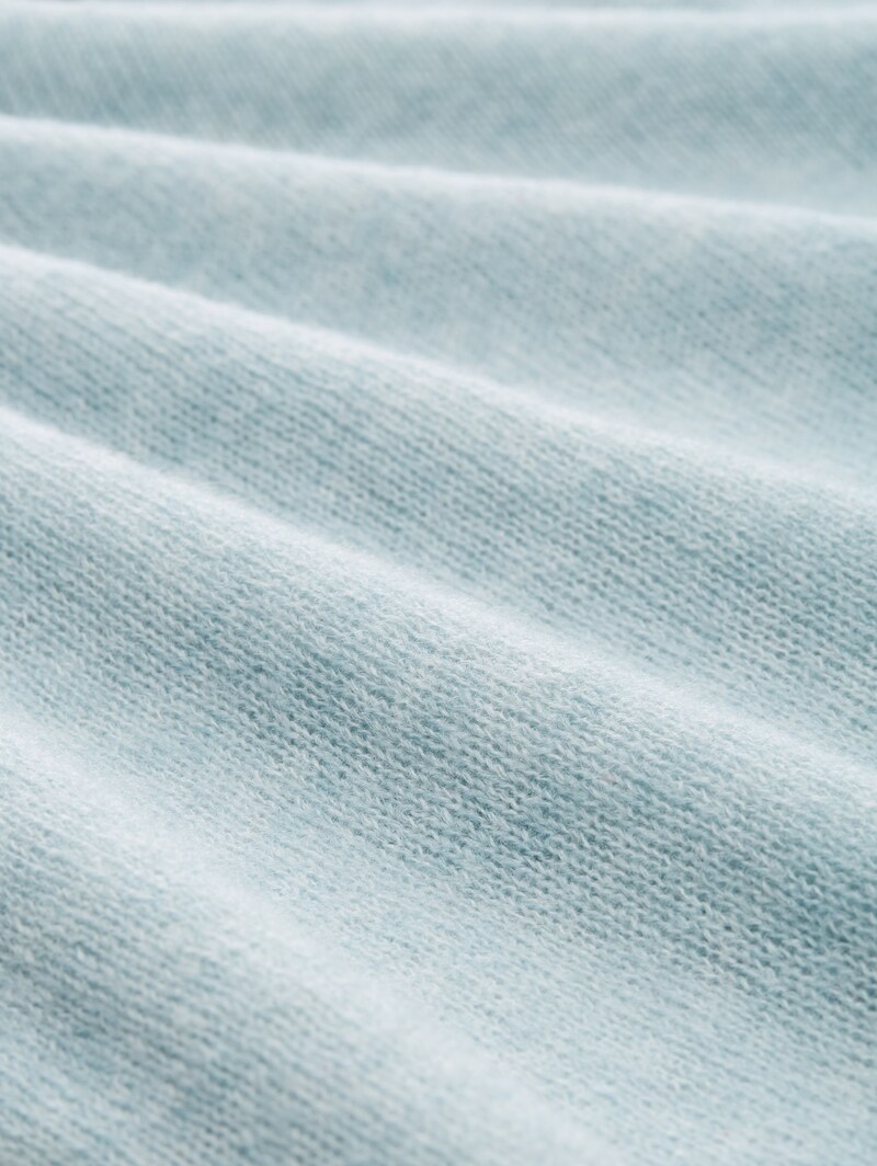Tom Tailor Strickpullover mit U-Boot-Ausschnitt - Silver Cloud Blue Melange
