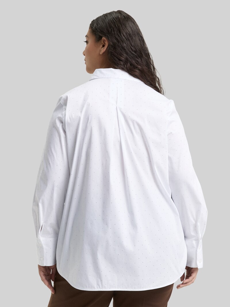 Tom Tailor Plus Size - Loose Fit Bluse mit Strasssteinen - Stones On Solid