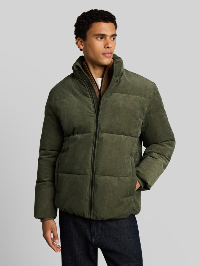 Tom Tailor Relaxed Fit Cord Pufferjacke - Urban Olive Green Tom Tailor Relaxed Fit Cord Pufferjacke - Urban Olive Green