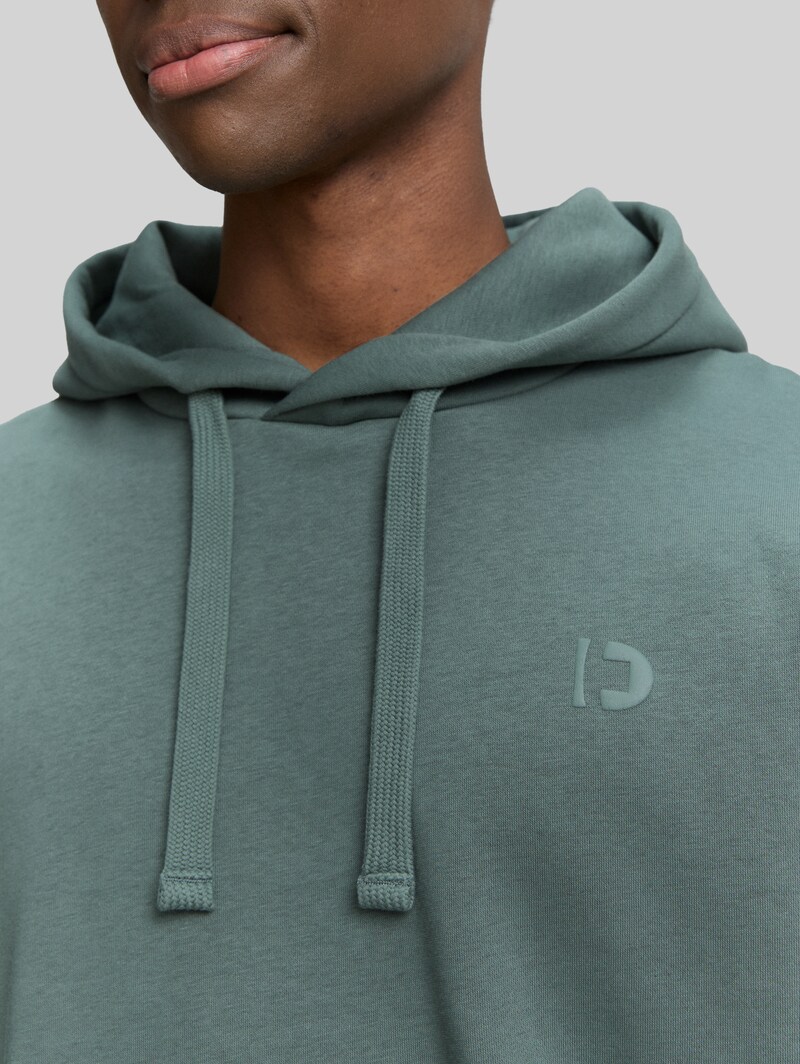 Tom Tailor Relaxed Fit Hoodie Sweatshirt mit Rückenprint - Washed Jasper Green