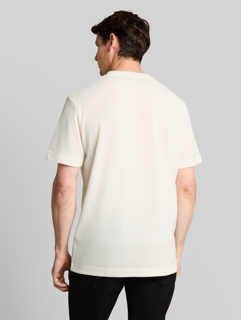 Tom Tailor Henley T-Shirt mit Waffelstruktur - Gardenia White