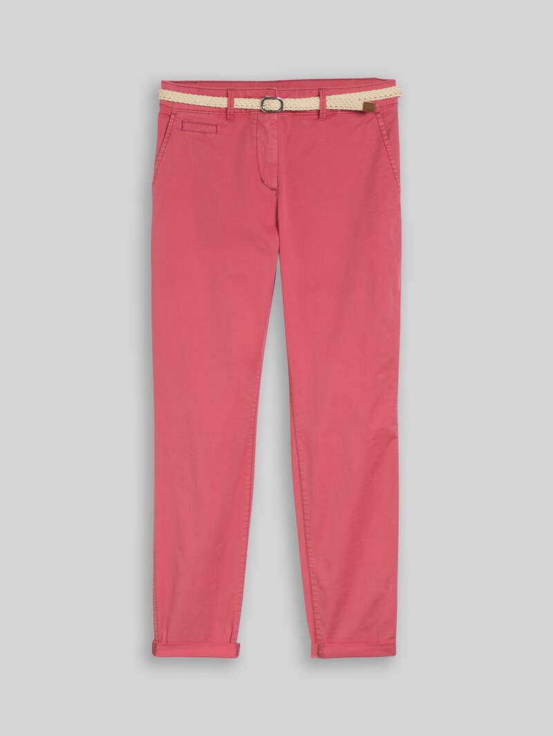 Tom Tailor Slim Chino Hose mit Gürtel - Cozy Pink
