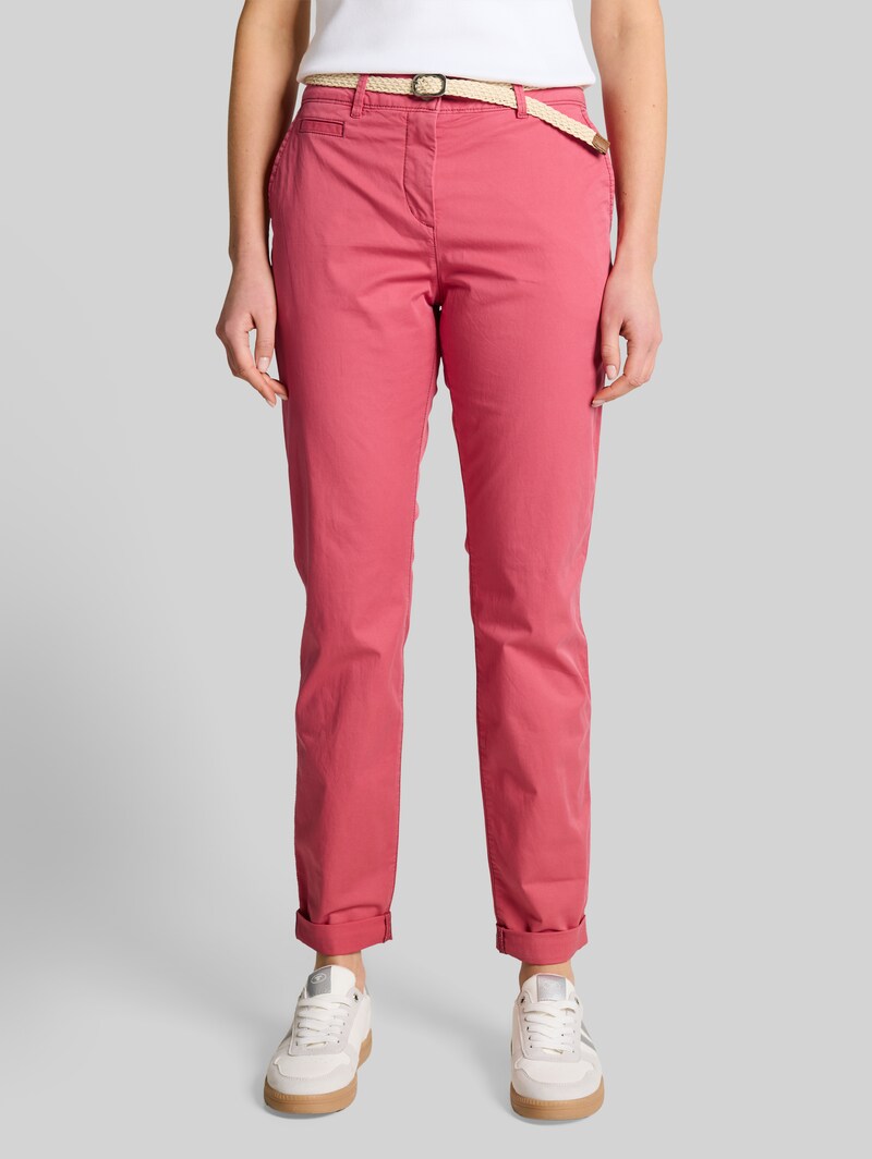 Tom Tailor Slim Chino Hose mit Gürtel - Cozy Pink