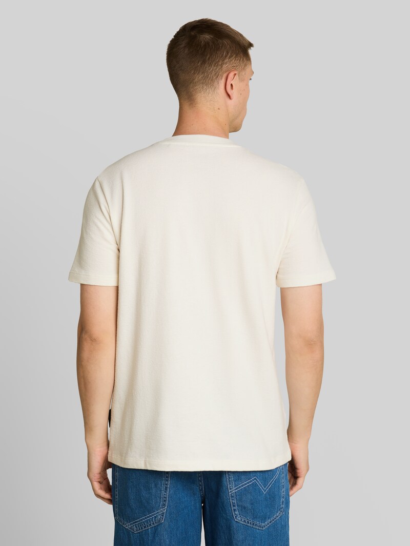 Tom Tailor Terry T-Shirt aus Baumwolle - Wool White