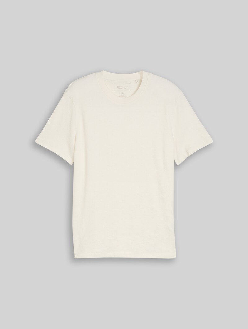 Tom Tailor Terry T-Shirt aus Baumwolle - Wool White