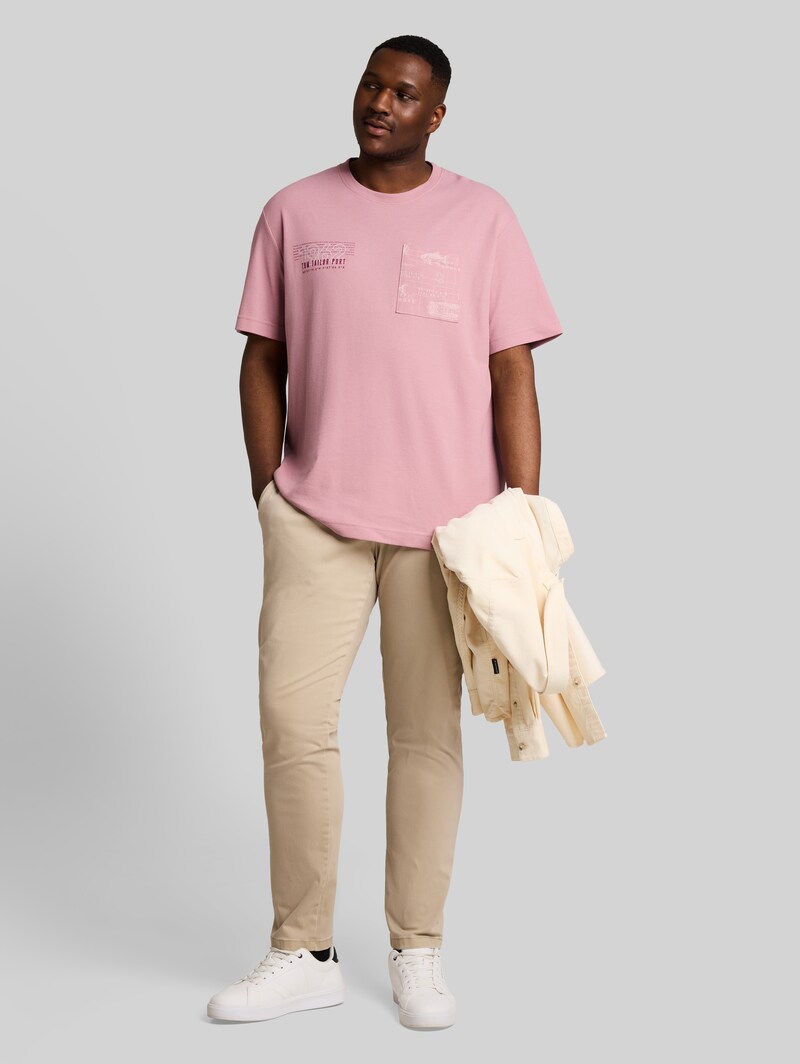 Tom Tailor Plus Size - T-Shirt mit Waffelstruktur - Dusty Rose