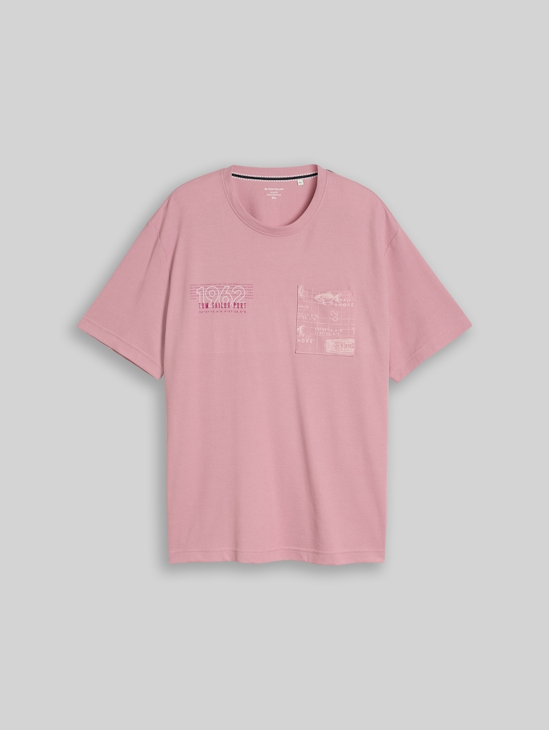 Tom Tailor Plus Size - T-Shirt mit Waffelstruktur - Dusty Rose