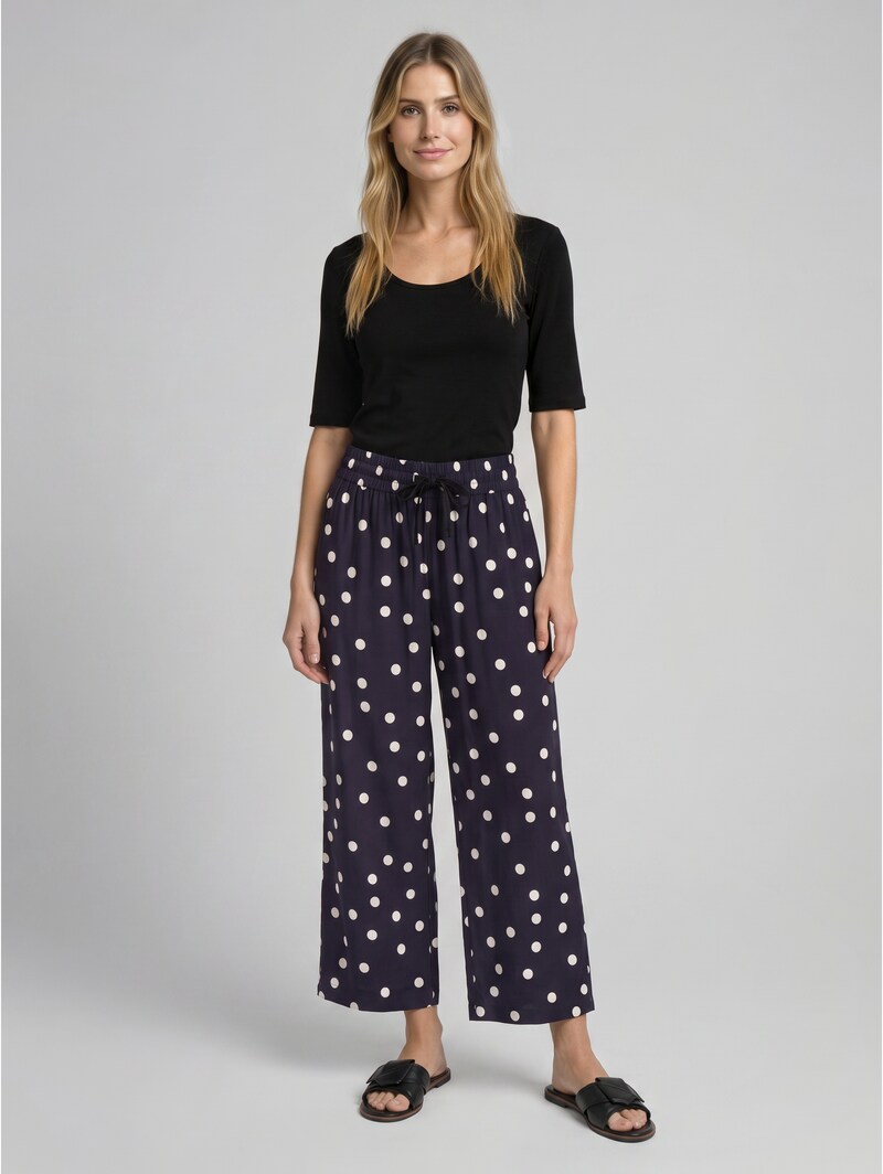 Tom Tailor Culotte aus Viskose - Navy Big Dot Design