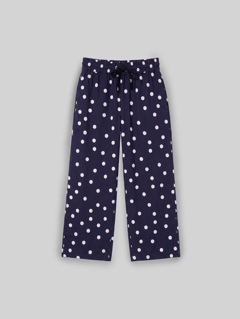 Tom Tailor Culotte aus Viskose - Navy Big Dot Design