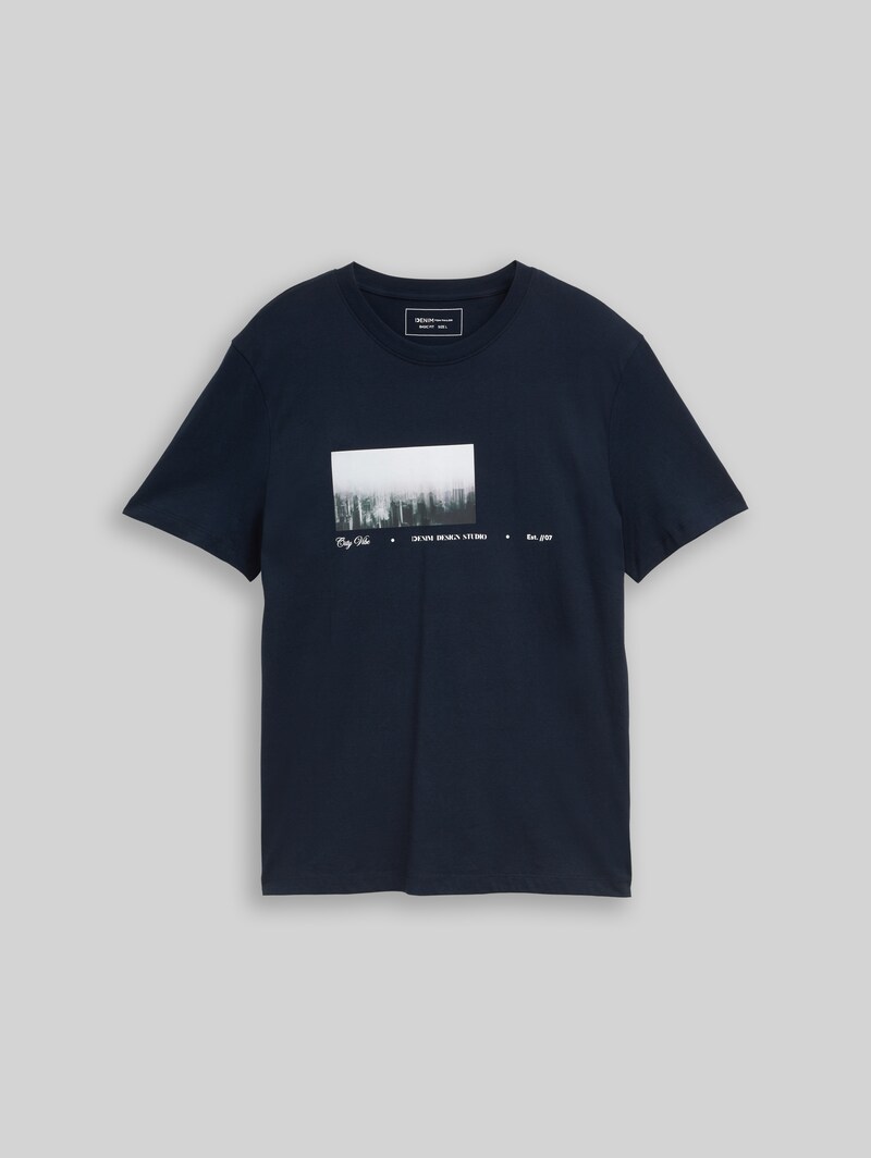 Tom Tailor T-Shirt mit Fotoprint - Sky Captain Blue