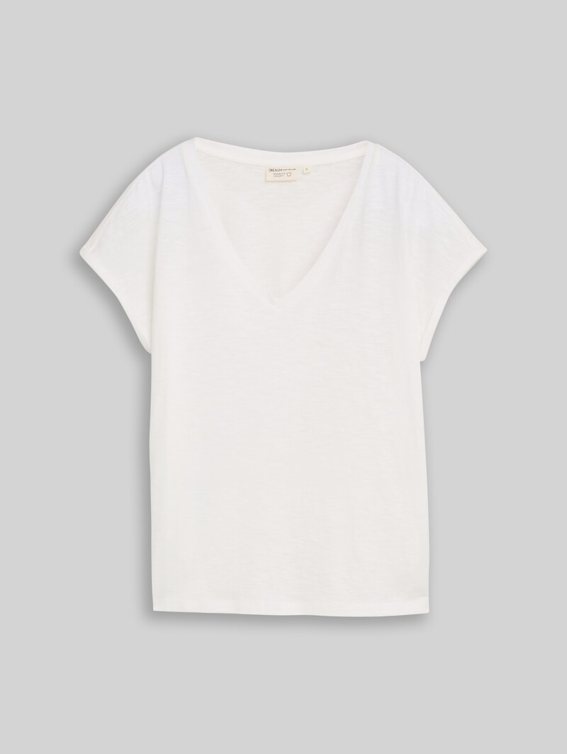 Tom Tailor T-Shirt aus Baumwolle - Off White