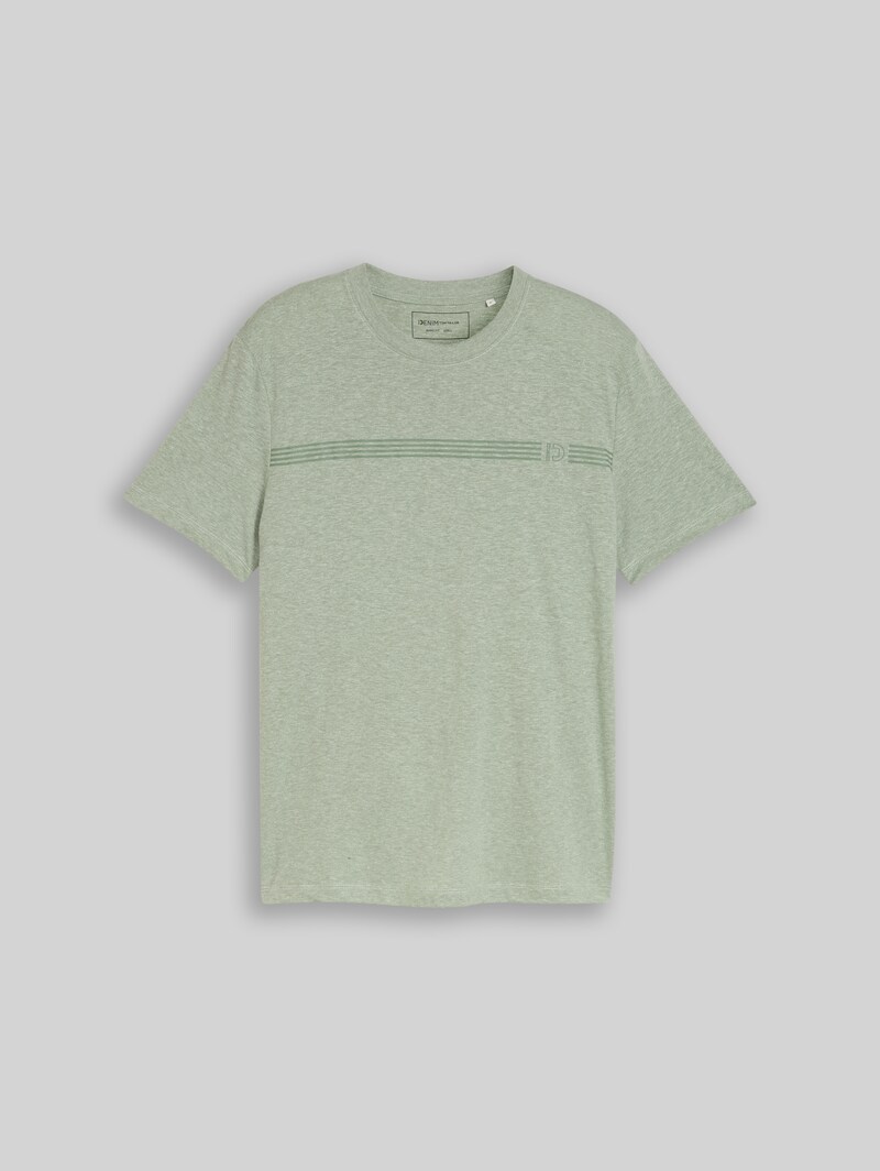 Tom Tailor T-Shirt in Melange-Optik - Frozen Light Mint Melange