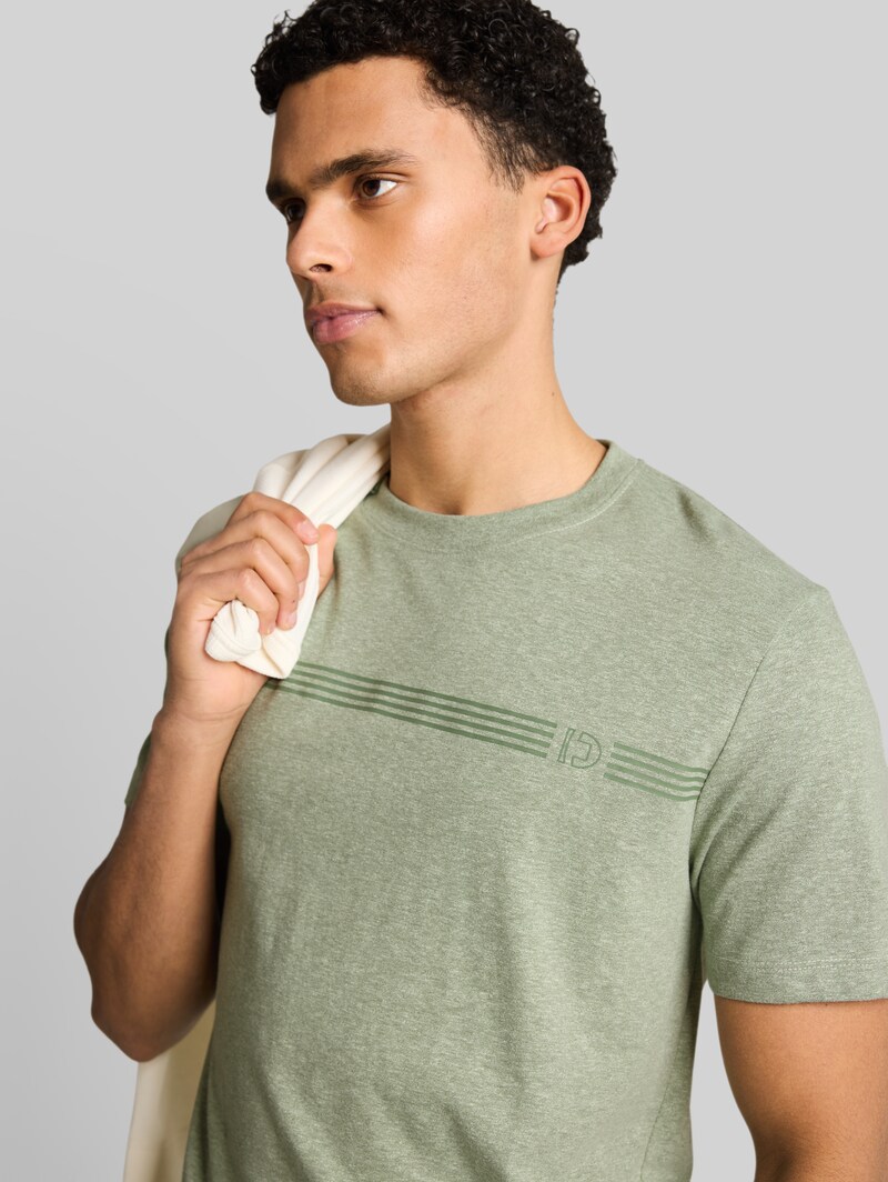 Tom Tailor T-Shirt in Melange-Optik - Frozen Light Mint Melange