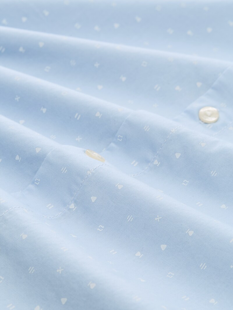 Tom Tailor Regular Fit Hemd mit Muster - Light Blue White Music Design