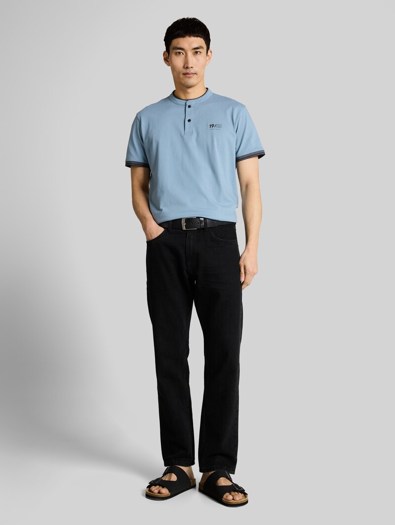 Tom Tailor Poloshirt mit Stehkragen - Mountain Spring Blue