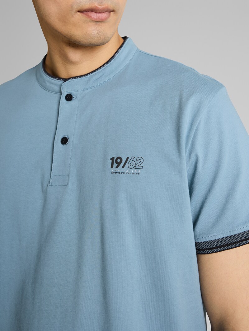 Tom Tailor Poloshirt mit Stehkragen - Mountain Spring Blue