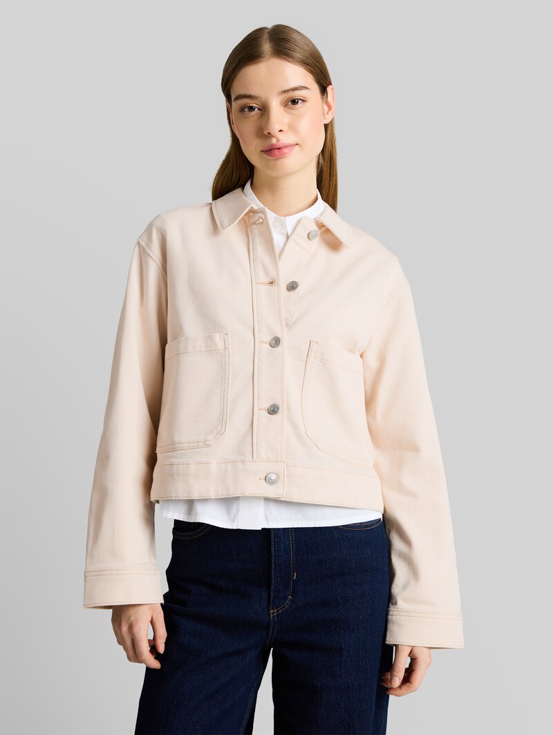 Tom Tailor Jeansjacke mit aufgesetzten Taschen - Raw Offwhite Denim