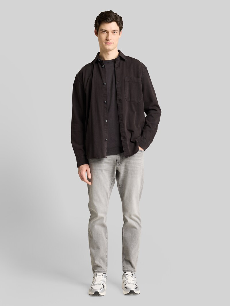 Tom Tailor Relaxed Fit Hemd mit Brusttasche - Coal Grey