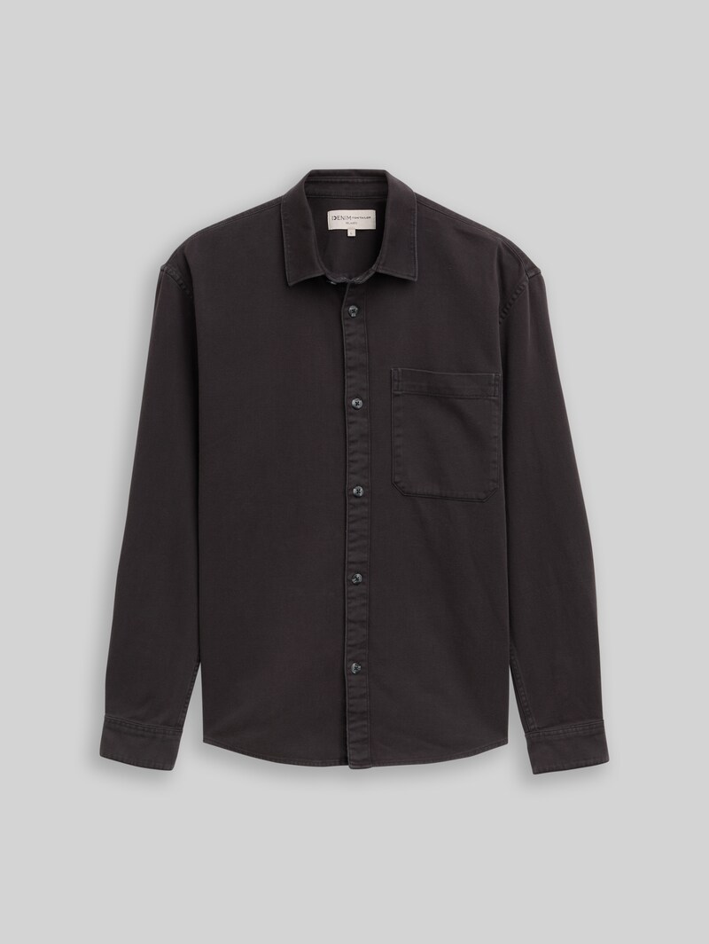 Tom Tailor Relaxed Fit Hemd mit Brusttasche - Coal Grey