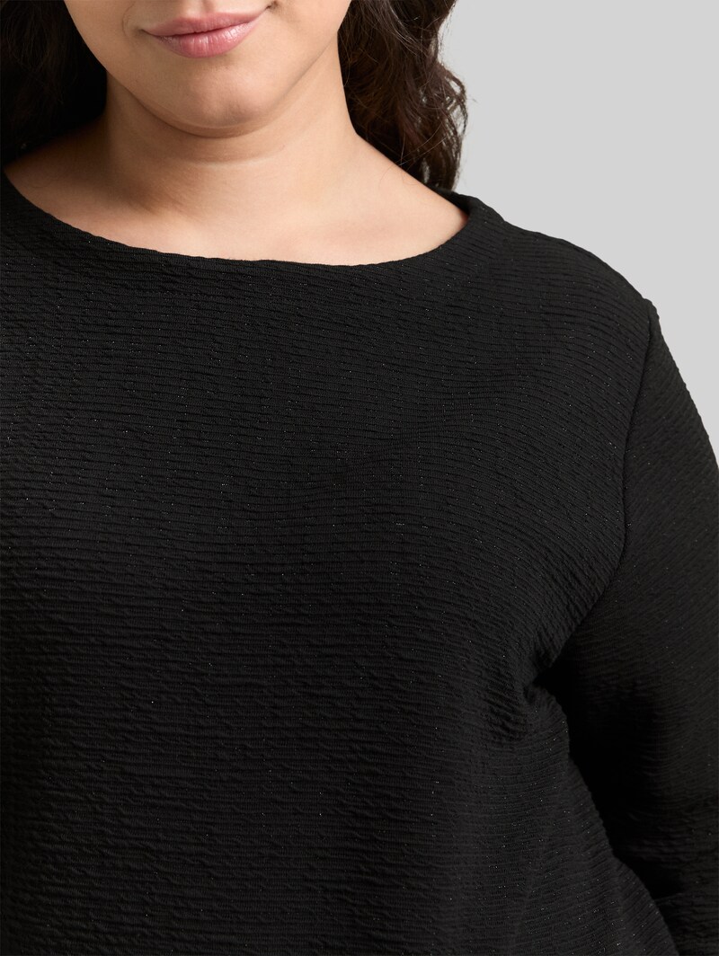 Tom Tailor Plus Size - Sweatshirt mit Glitzer-Effekt - Deep Black