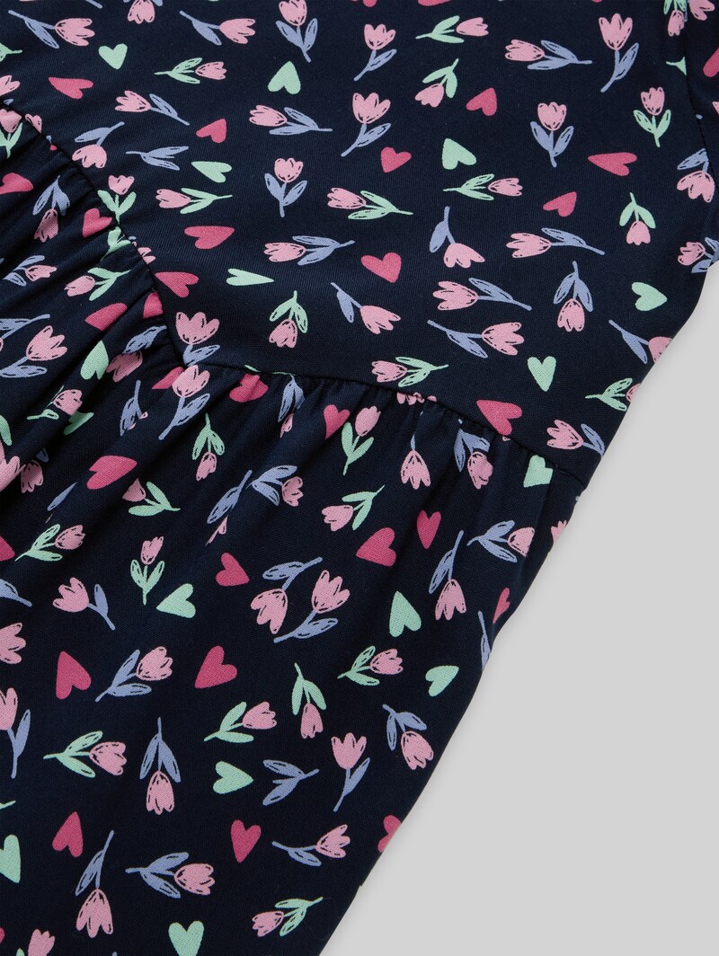 Tom Tailor Midi-Kleid mit Blumenmuster - Dark Blue Tulip Print Big