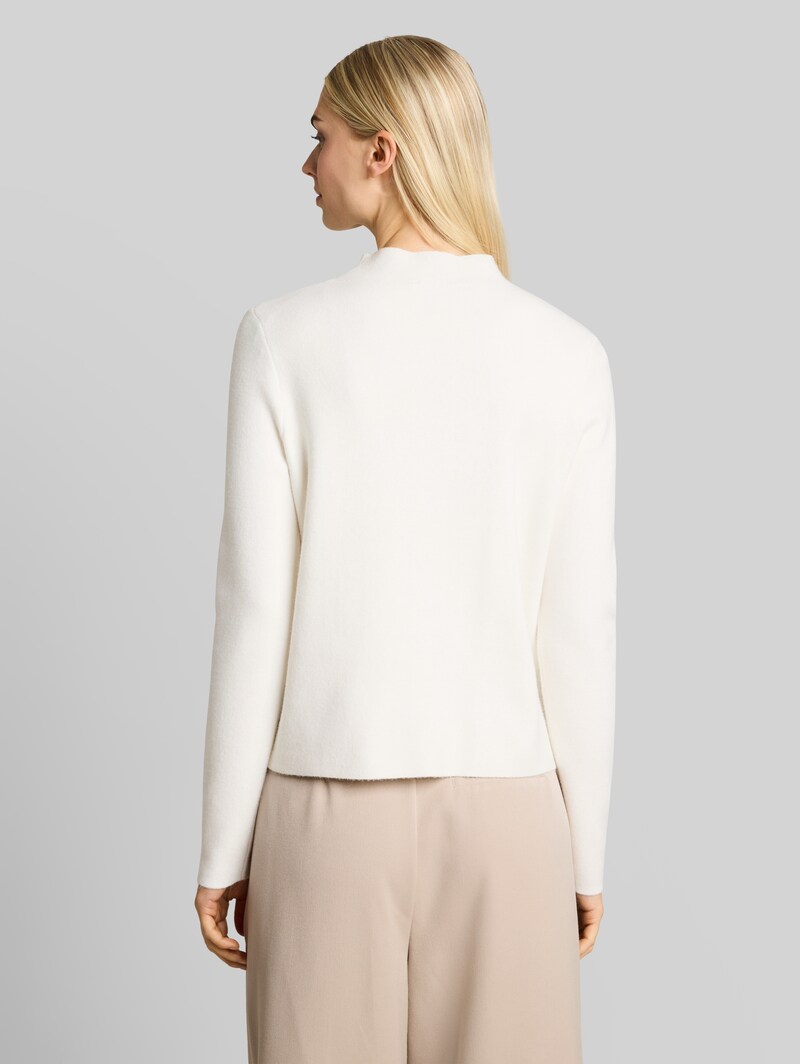 Tom Tailor Strickpullover mit Stehkragen - Off White