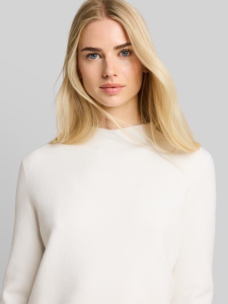 Tom Tailor Strickpullover mit Stehkragen - Off White