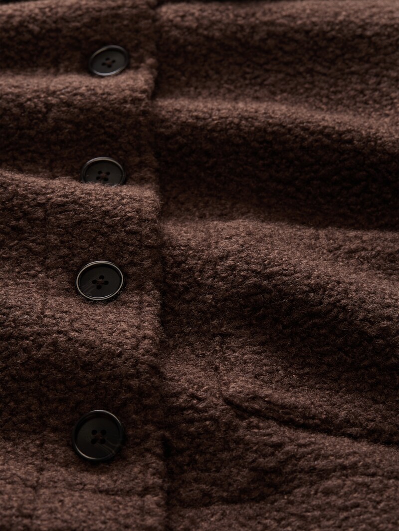 Tom Tailor Bouclé Jacke mit Taschen - Java Dark Brown