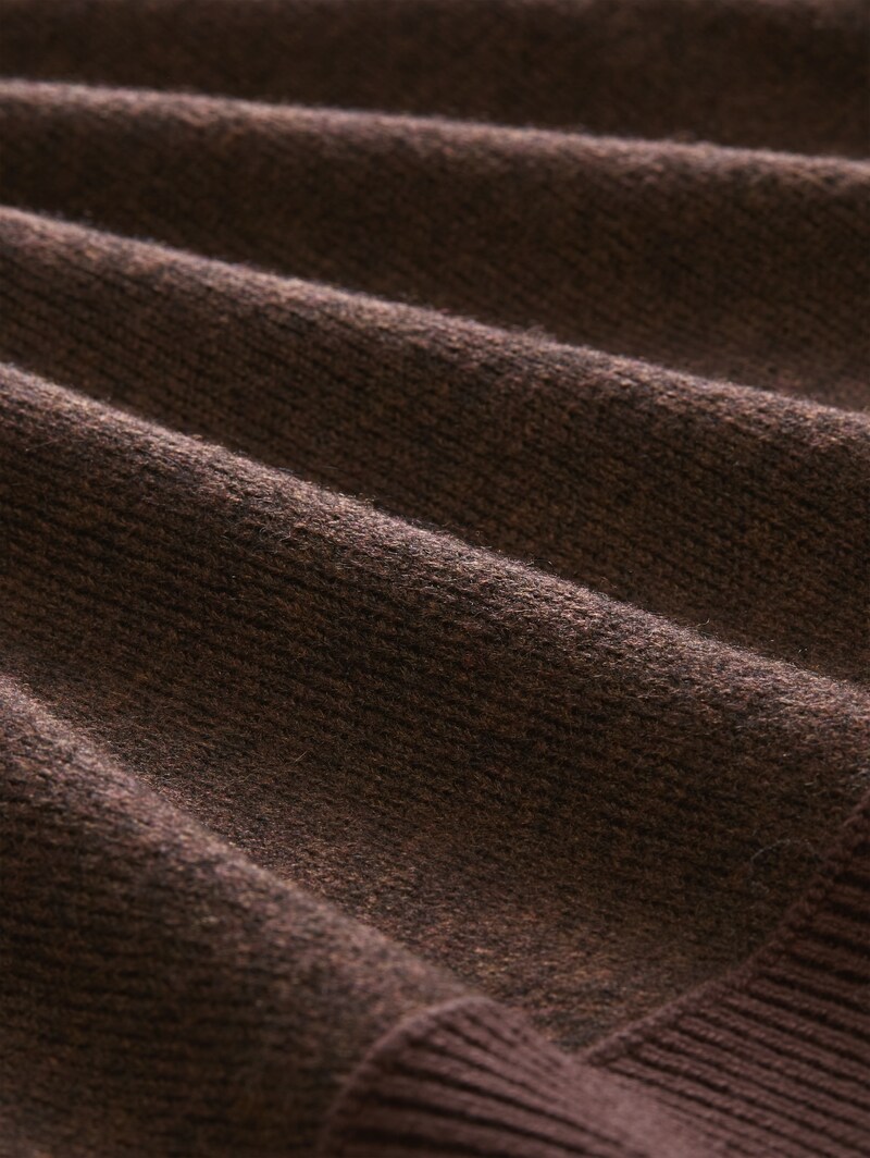 Tom Tailor Cosy Strickpullover mit Alpaka-Anteil - Java Dark Brown Melange