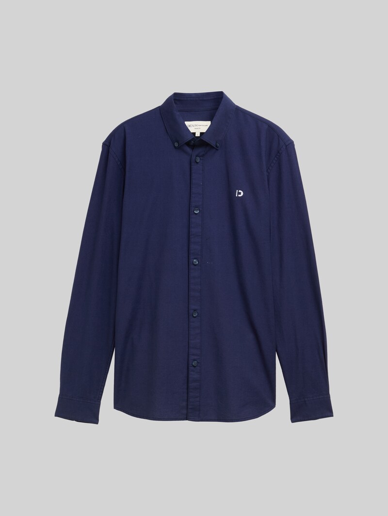 Tom Tailor Oxford Hemd mit Logo-Stickerei - Dark Blueberry