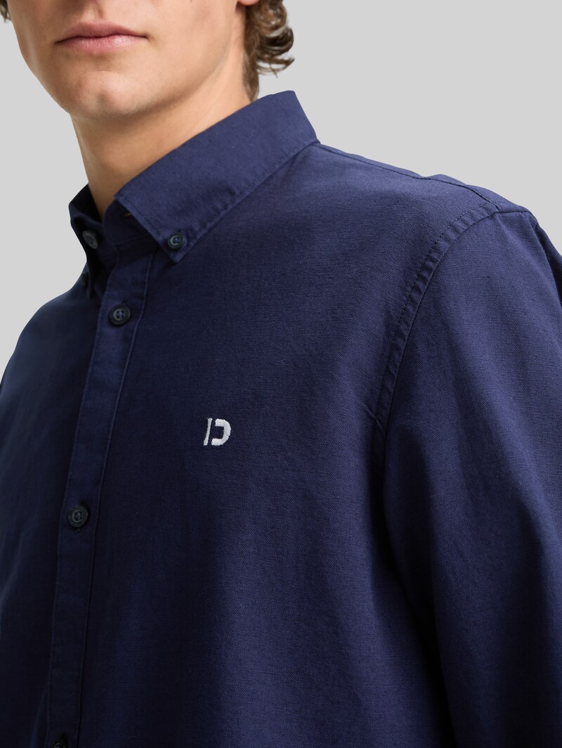 Tom Tailor Oxford Hemd mit Logo-Stickerei - Dark Blueberry