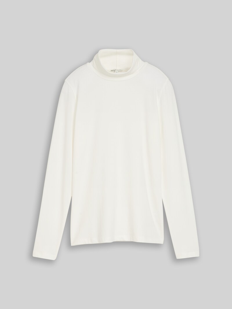Tom Tailor Basic Rollkragenshirt - Whisper White