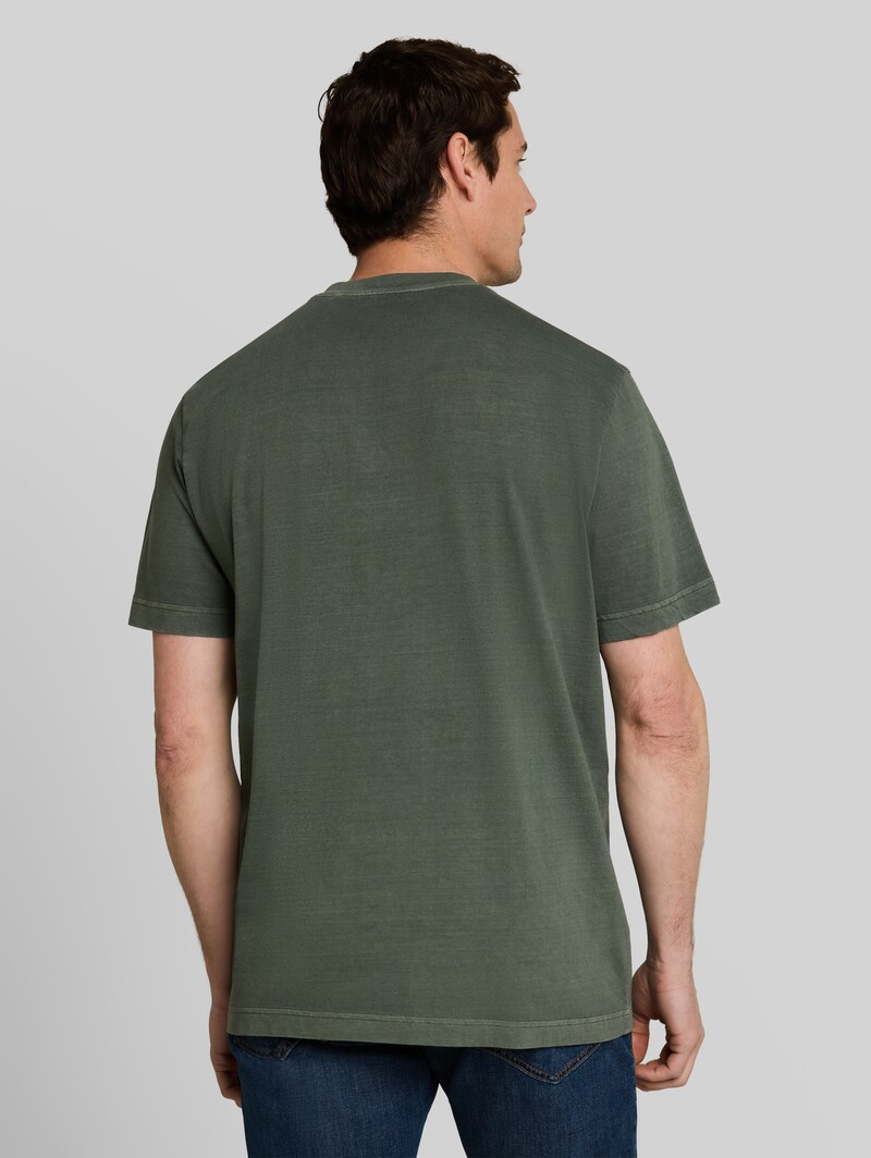 Tom Tailor Henley T-Shirt im Used-Look - Deep Leaf Green