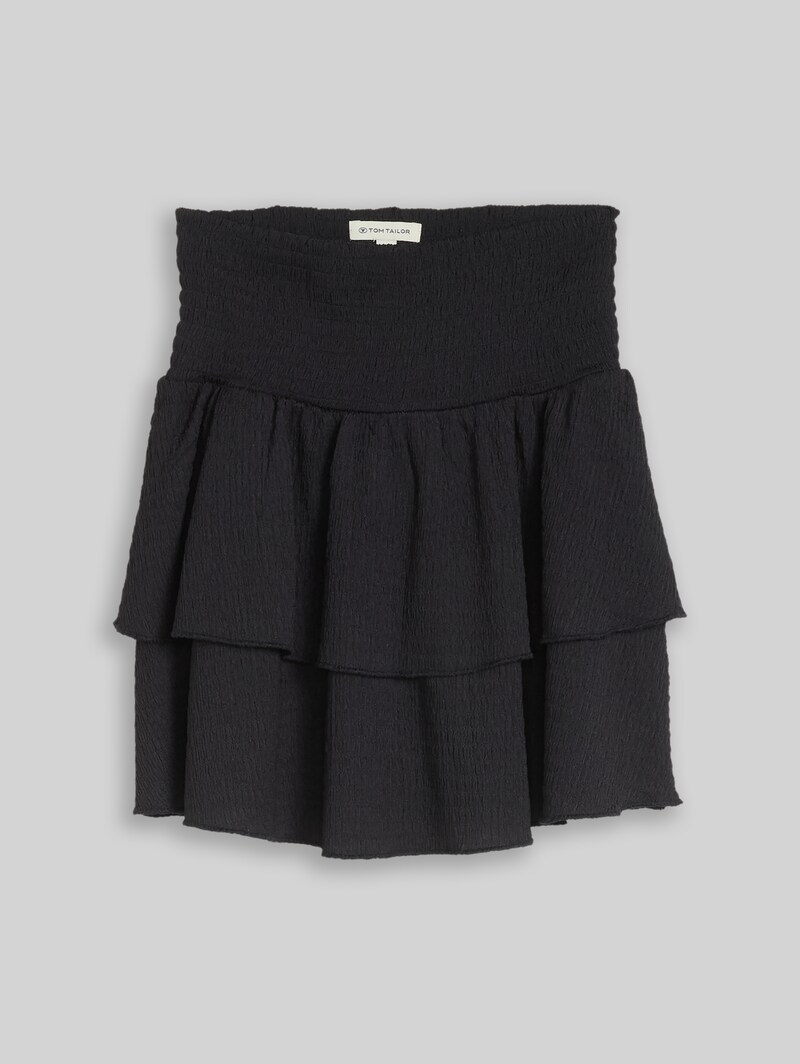 Tom Tailor Mini-Rock mit Volants - Coal Grey