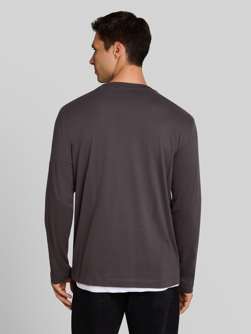 Tom Tailor Langarmshirt mit Logo-Print - Tarmac Grey