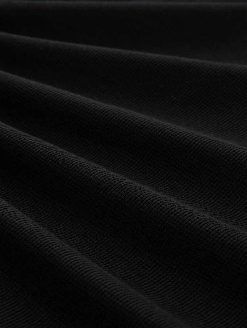 Tom Tailor Langarmshirt mit Waffelstruktur - Black