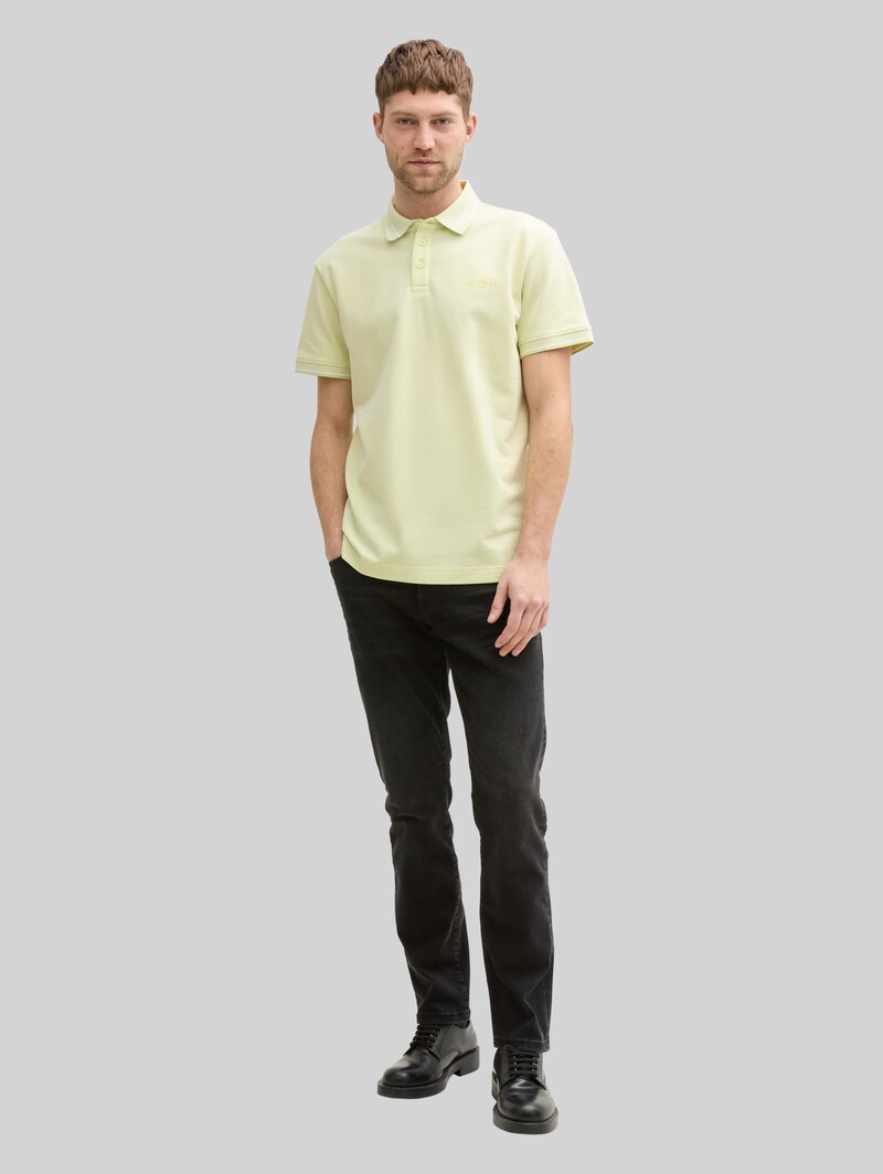 Tom Tailor Piqué Poloshirt mit Stretch - Lime Green Two Tone Pique